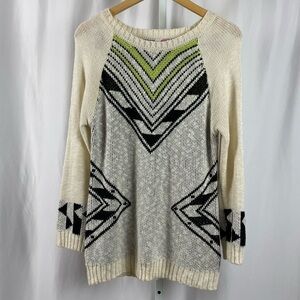 Confess Large Knit Beachy Scoop Neck Longline Slouchy Oversized Sweater Loose